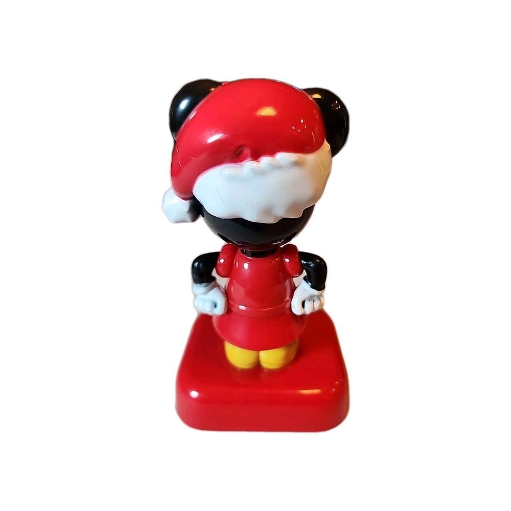 Vintage Style Disney Minnie Mouse in Santa Hat Bobble Head‎ Dancer Solar Powered - Picture 3 of 6
